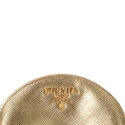 Prada Saffiano Metal Coin Purse Gold 9 of 10