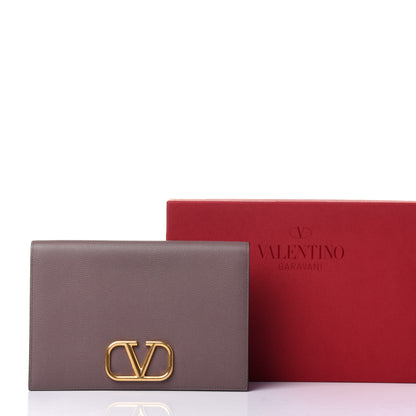 Valentino Garavani Grainy Calfskin Vlogo Signature Pouch Clay 10 of 10