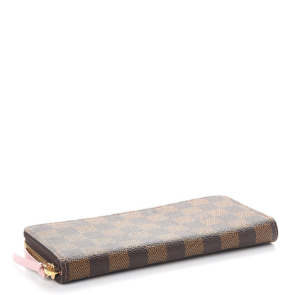 Louis Vuitton Damier Ebene Clemence Wallet Rose Ballerine 4 of 8