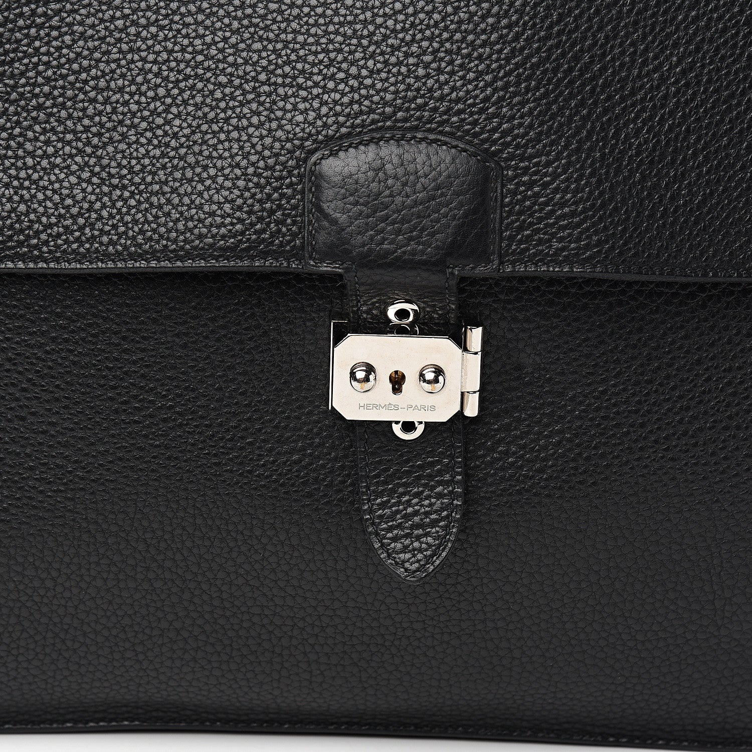 Hermes Taurillon Clemence Sac a Depeche 38 Briefcase Black 12 of 13