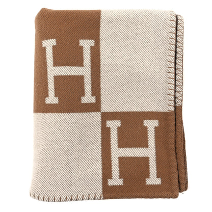 Hermes Wool Cashmere Avalon Blanket Ecru Camel 1 of 3