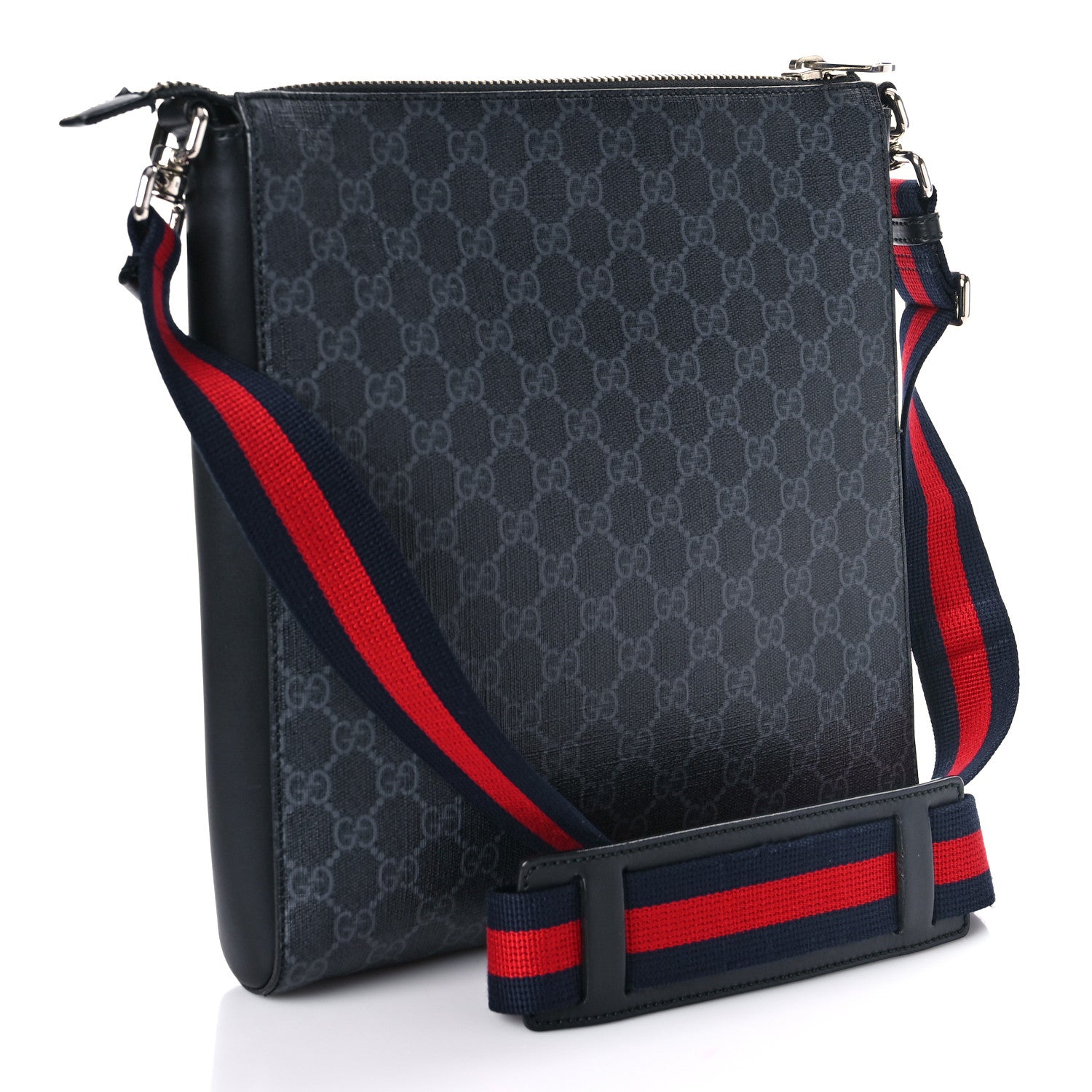 Gucci GG Supreme Monogram Night Courrier Flat Messenger Bag Black Multicolor 3 of 9