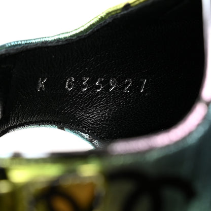 Chanel Laminated Lambskin Printed CC Dad Sandals 36 Multicolor 7 of 11