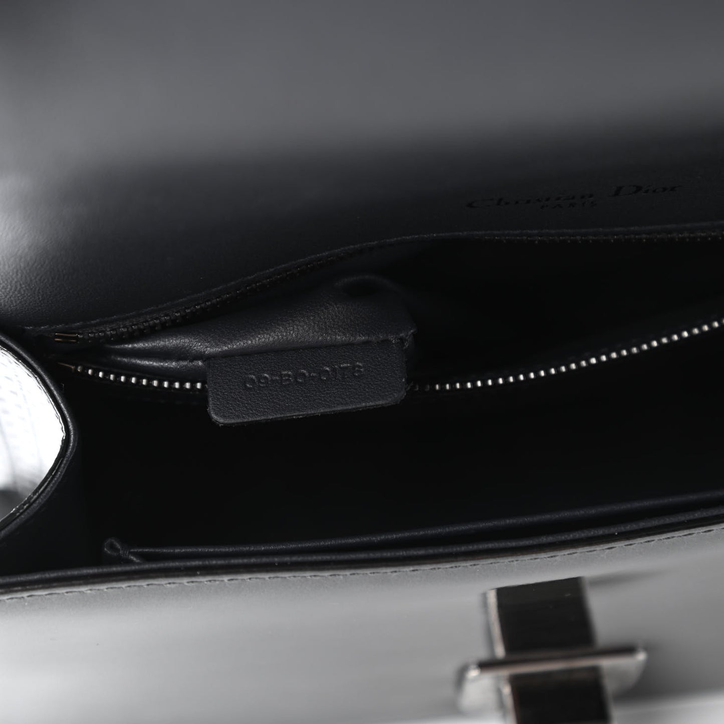 Metallic Patent Micro-Cannage Medium Diorama Flap Bag Onyx Black