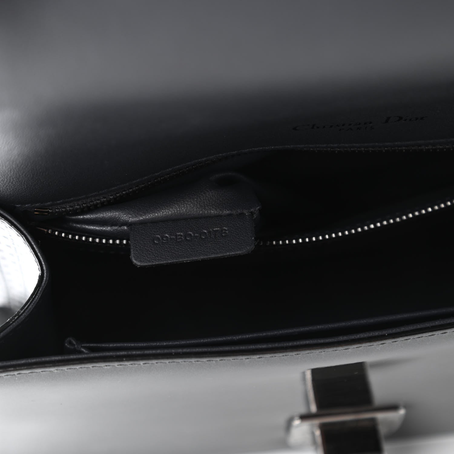 Christian Dior Metallic Patent Micro-Cannage Medium Diorama Flap Bag Onyx Black 9 of 10