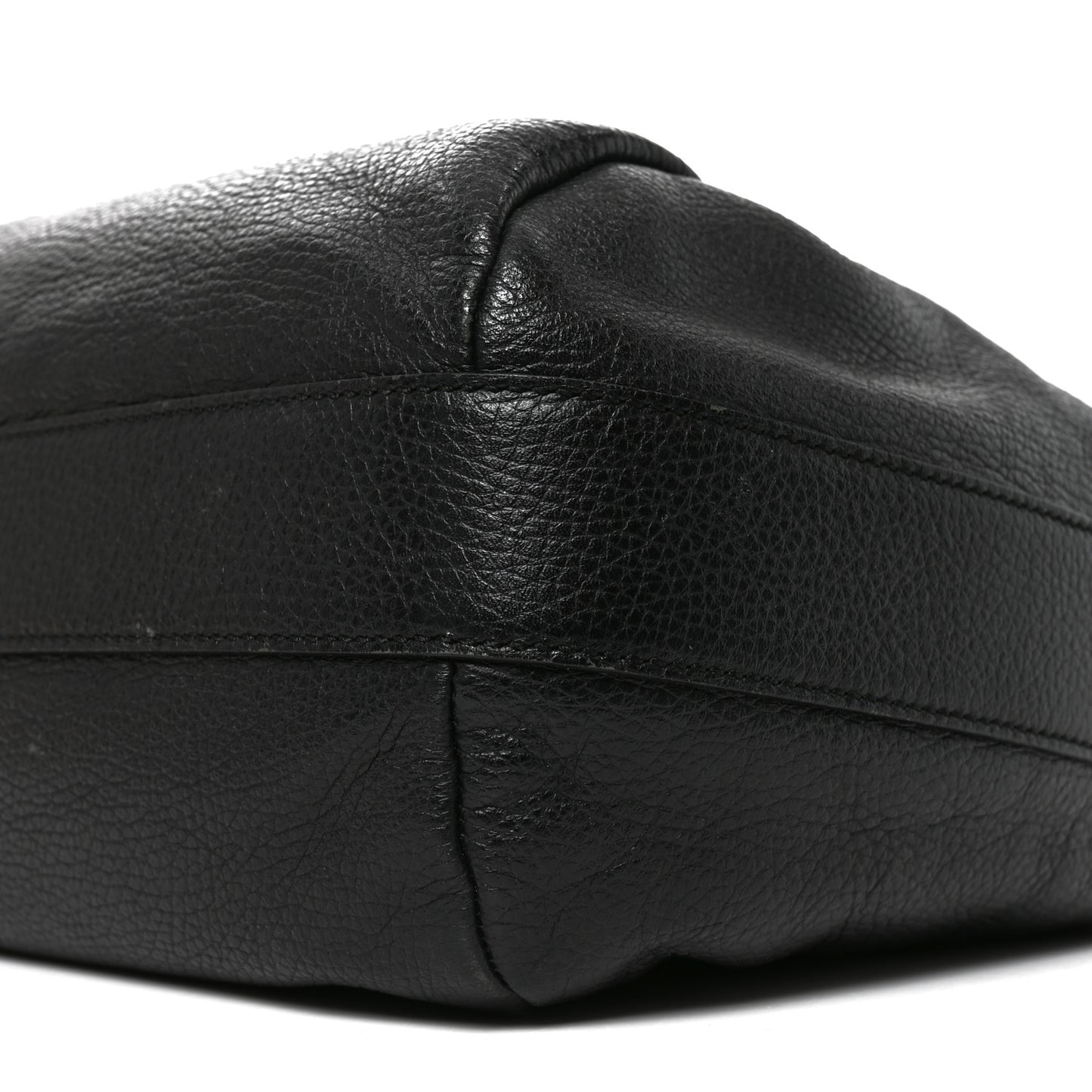 Grained Calfskin Bamboo Bar Hobo Black