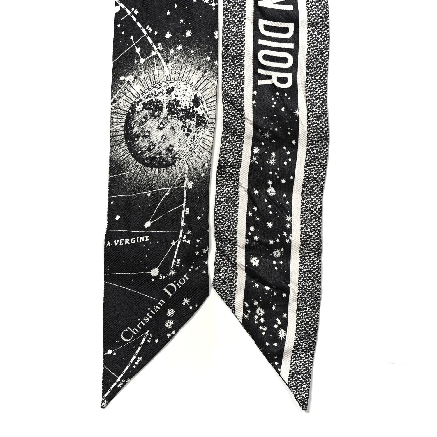 Christian Dior Silk Zodiac Aries Mitzah Scarf Black 2 of 4