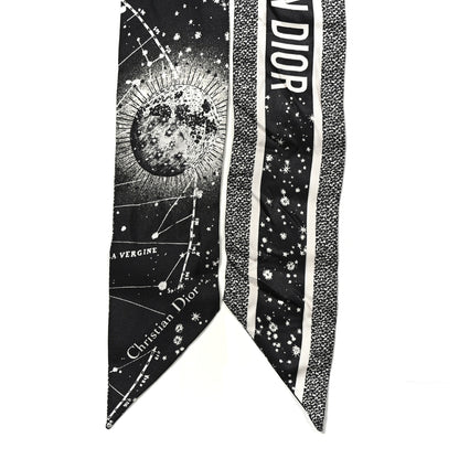 Christian Dior Silk Zodiac Aries Mitzah Scarf Black 2 of 4