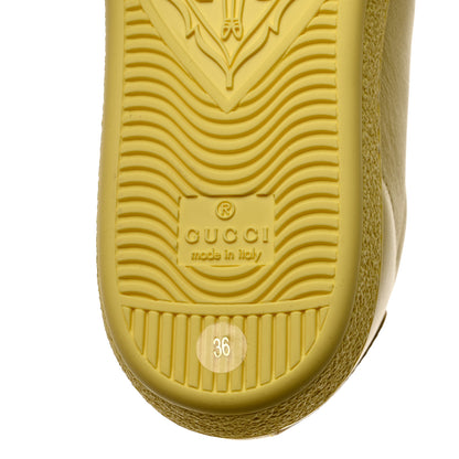 Gucci Calfskin Interlocking G Perforated Womens Ace Sneakers 36 Banana Straw Yellow 8 of 9