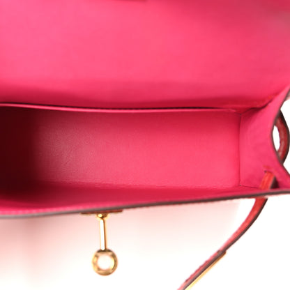 Hermes Shiny Alligator Horseshoe Mini Kelly Sellier 20 Rouge de Coeur Rose Mexico 5 of 10
