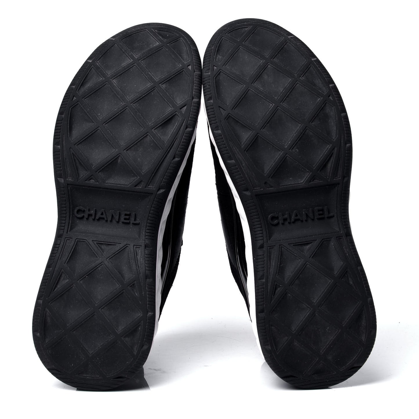 Velvet Calfskin Mixed Fibers CC Sneakers 37 Black