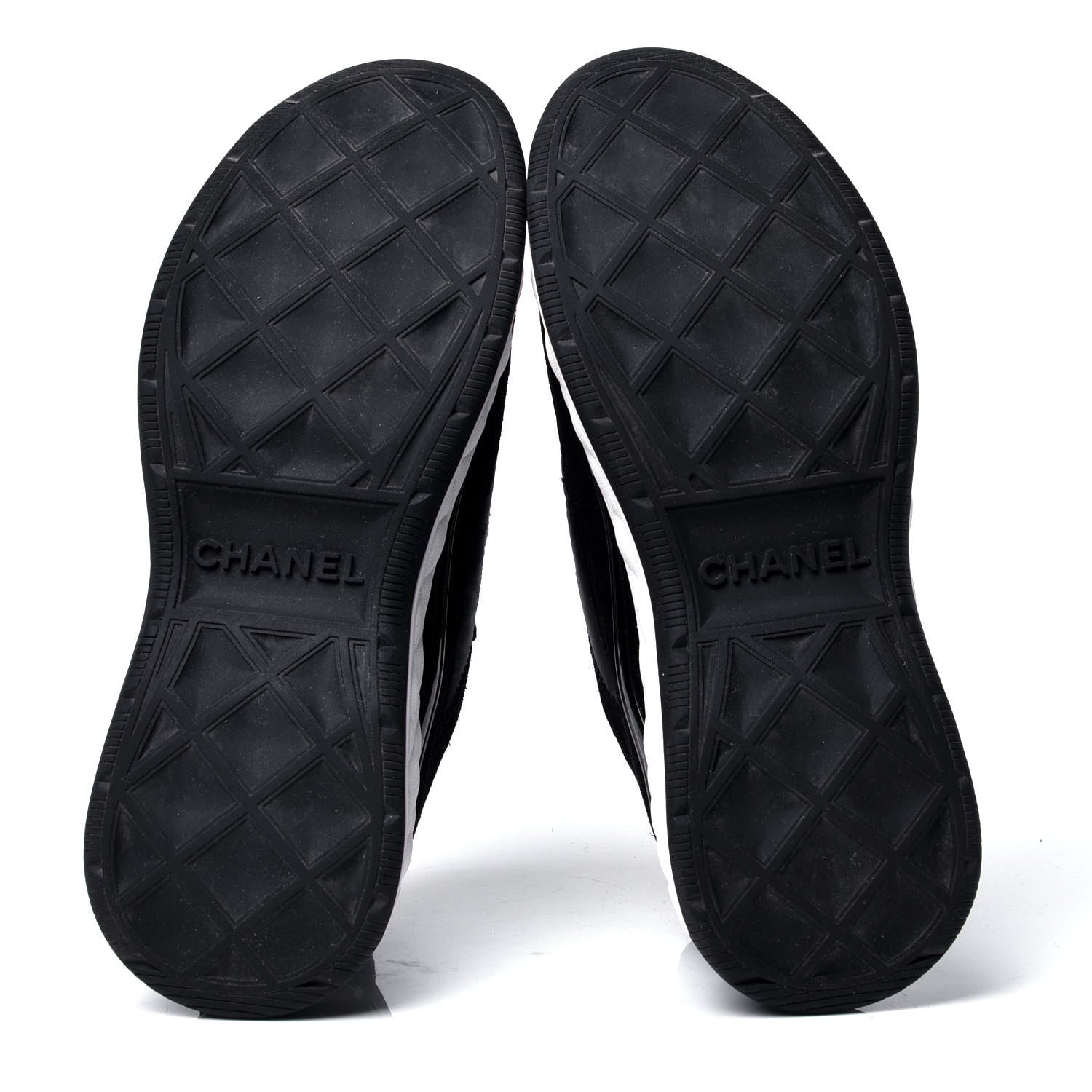 Chanel Velvet Calfskin Mixed Fibers CC Sneakers 37 Black 5 of 6