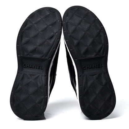 Chanel Velvet Calfskin Mixed Fibers CC Sneakers 37 Black 5 of 6