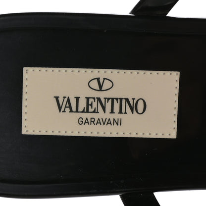 Valentino Garavani PVC Jelly Rockstud Caged Flat Thong Sandals 38 Black 6 of 7