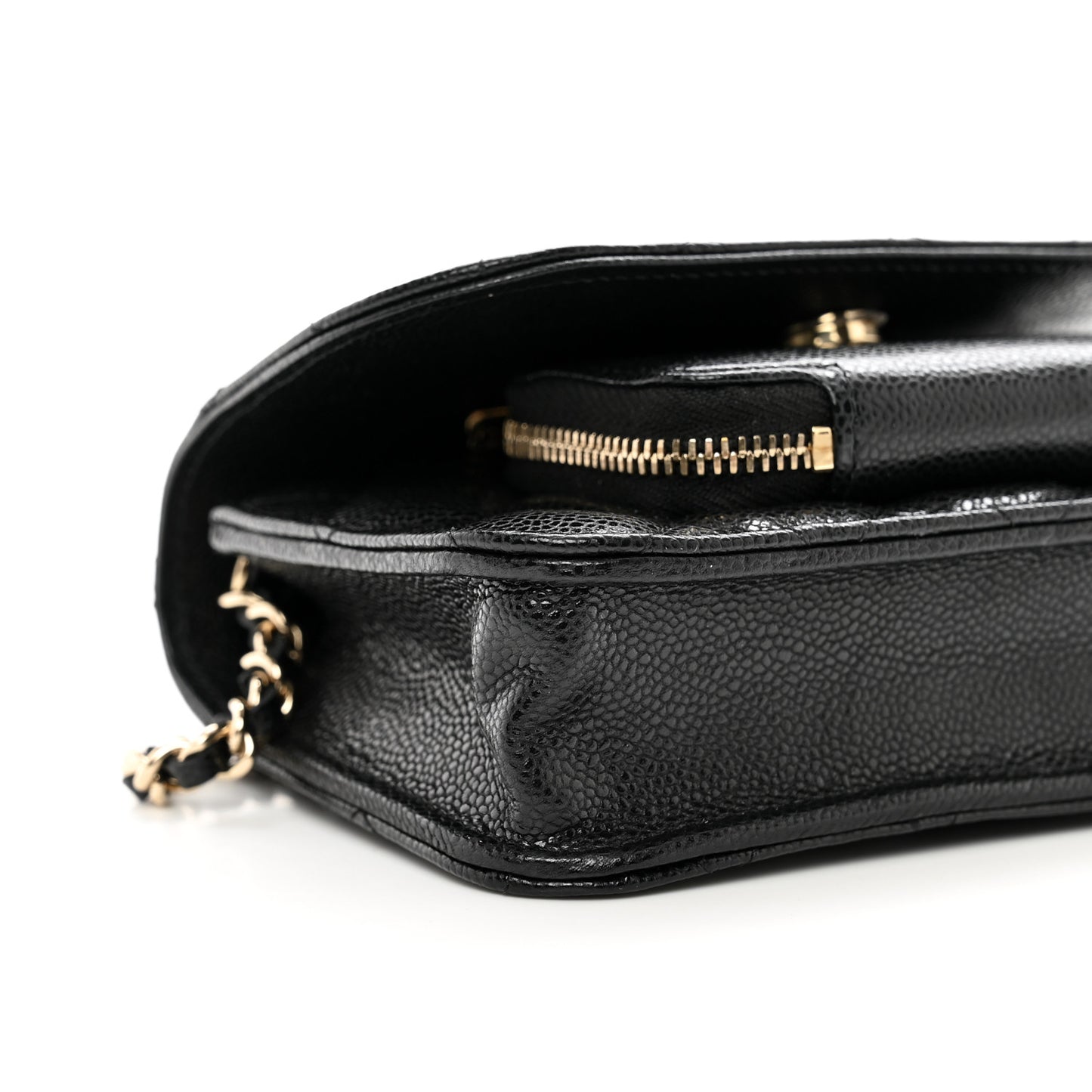 Caviar Quilted Business Affinity Clutch With Chain Black