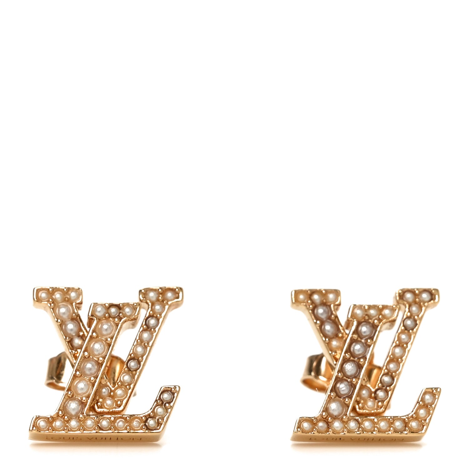 Louis Vuitton Metal Crystal LV Iconic Earrings Gold 1 of 6