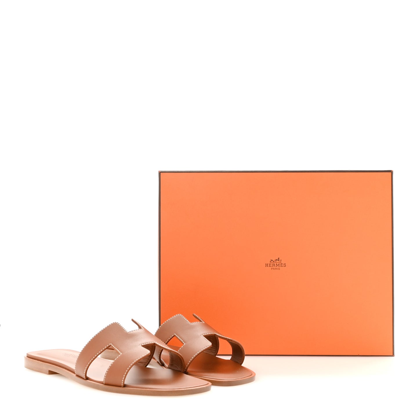 Box Calfskin Oran Sandals 38 Gold