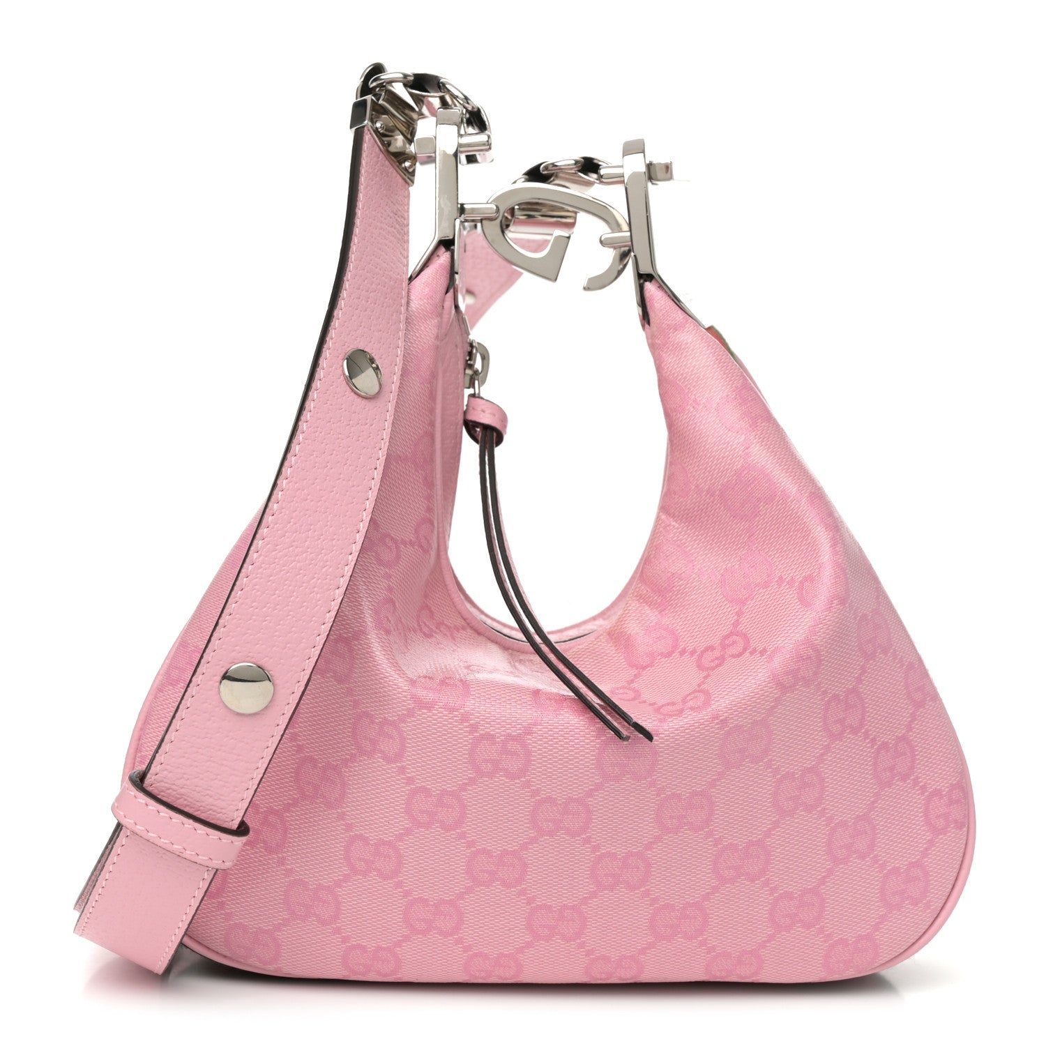 Gucci GG Crystal Coated Canvas Monogram Web Small Attache Shoulder Gucci GG Crystal Coated Canvas Monogram Web Small Attache Shoulder