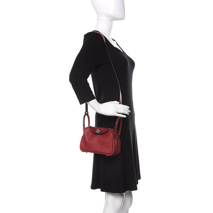 Hermes Matte Alligator Swift Mini Touch Lindy 20 Rouge Grenat Bourgogne 2 of 11
