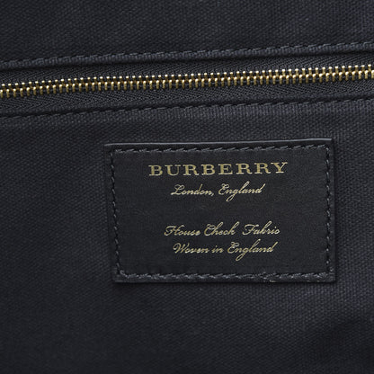 Burberry Derby Calfskin House Check Medium Welburn Tote Black 6 of 11