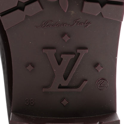 Louis Vuitton Rubber Embossed Monogram Splash Rain Boots 38 Burgundy 7 of 11