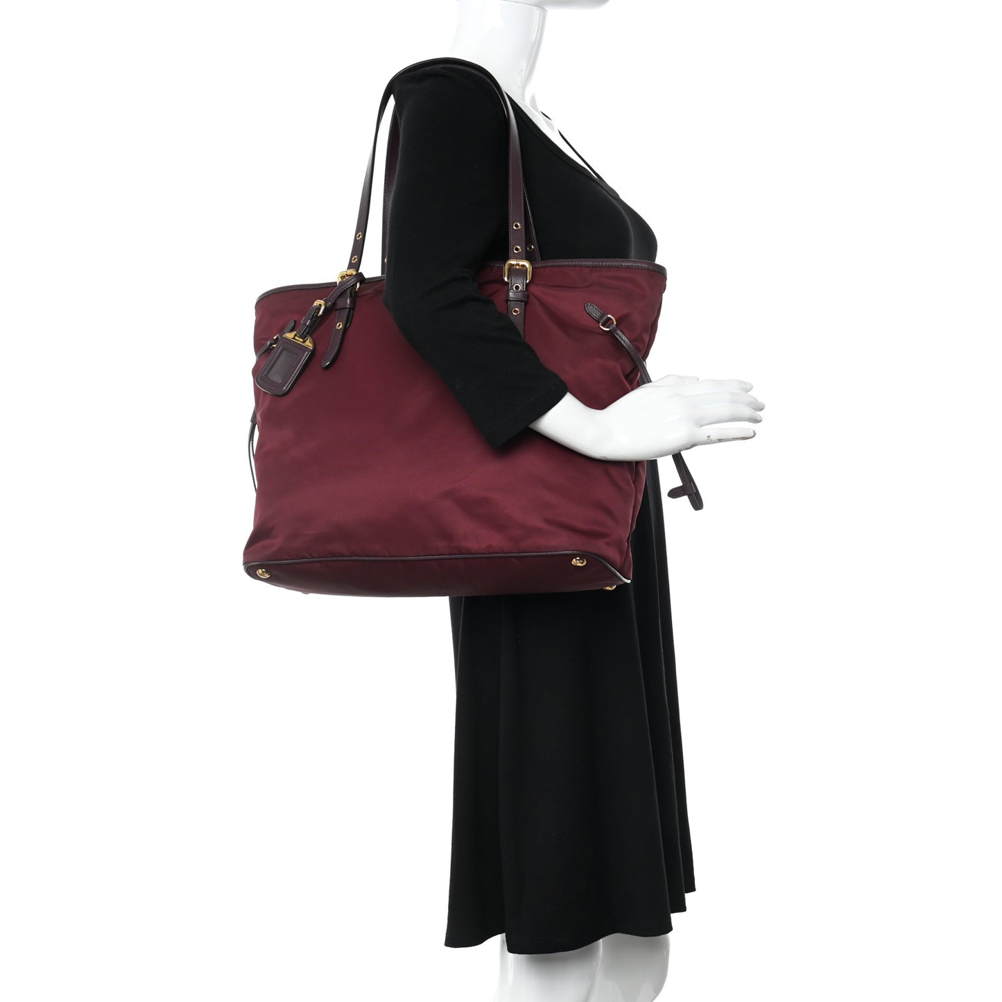 Tessuto Nylon Saffiano Tote Granato