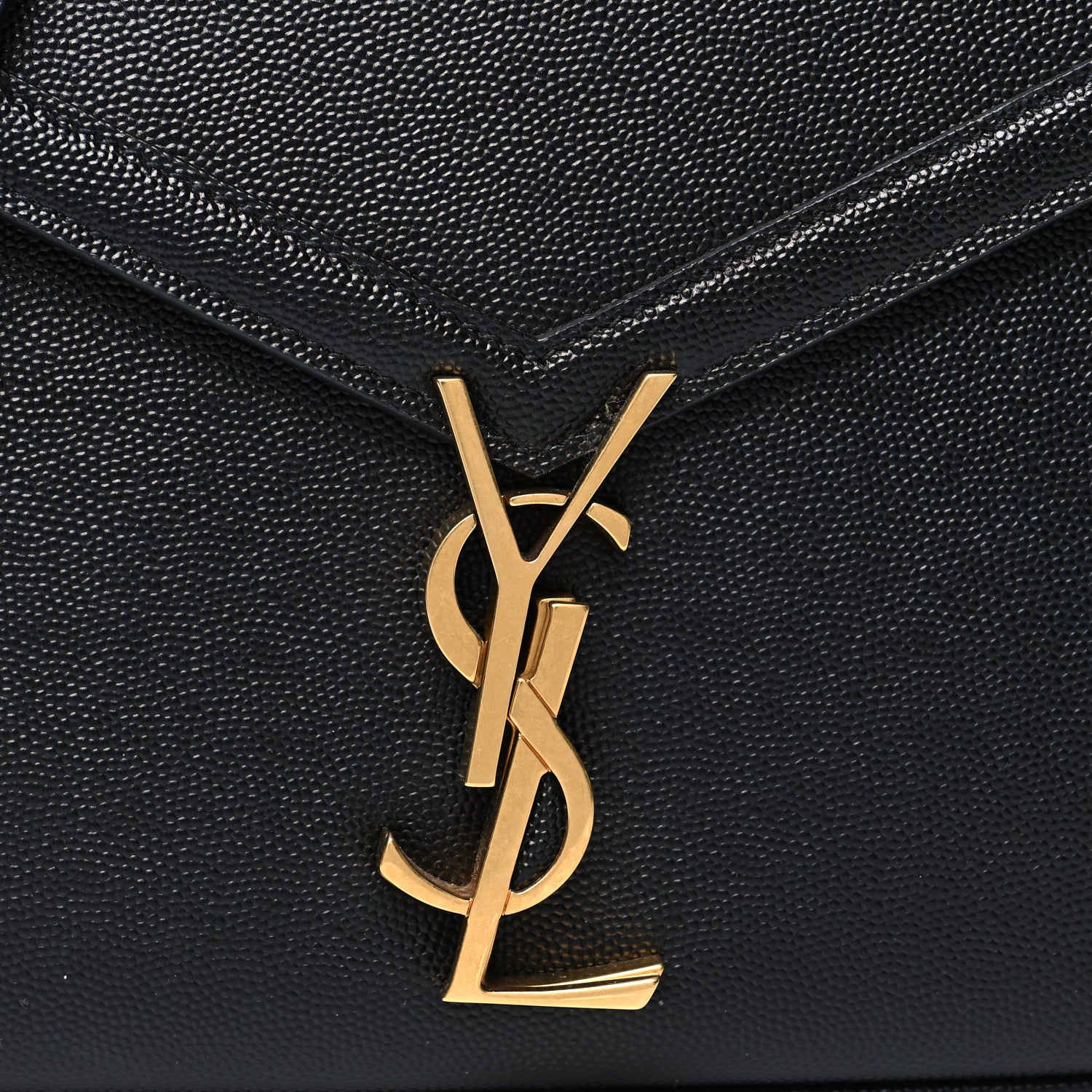 Saint Laurent Grain de Poudre Mini Classic Monogram Cassandra Top Handle Black Rouge Legion 8 of 11