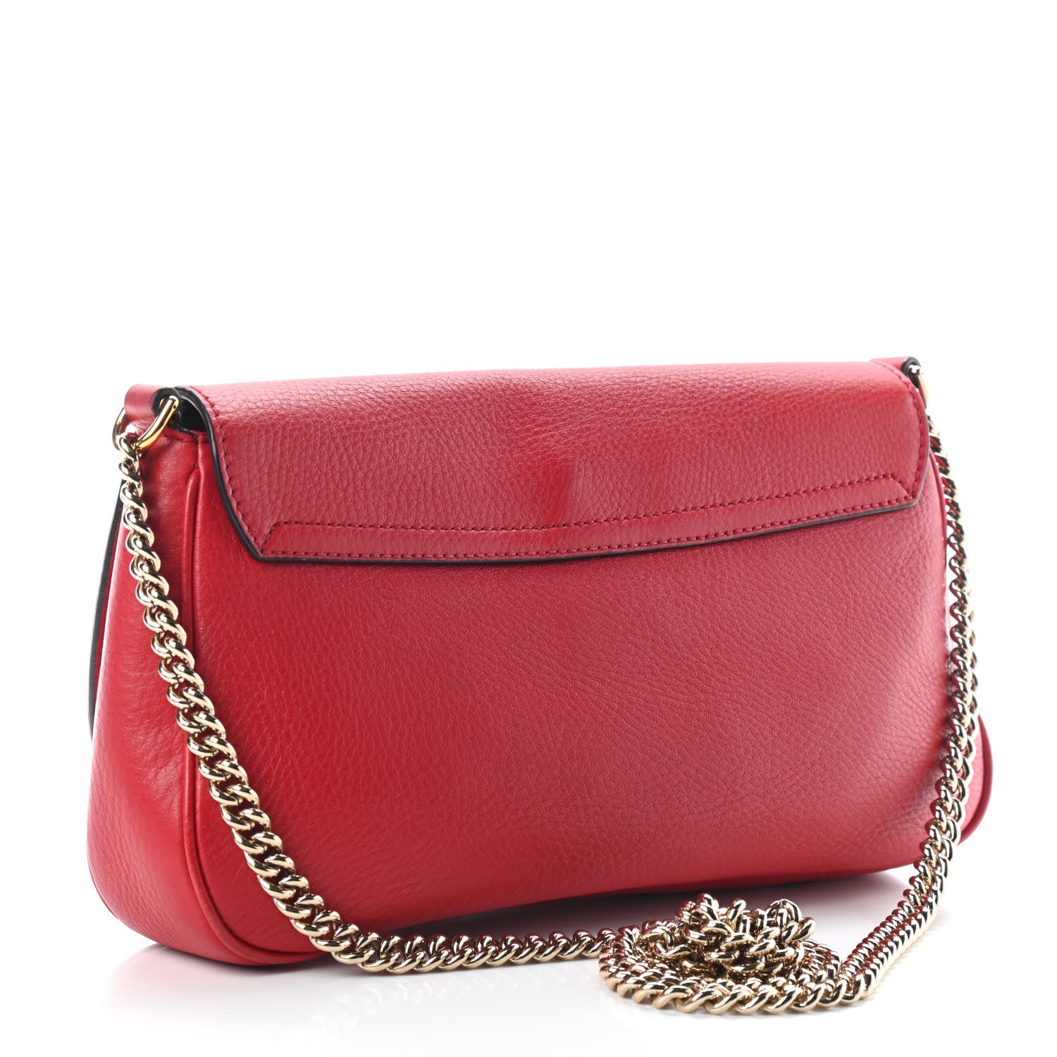 Gucci Pebbled Calfskin Medium Soho Flap Crossbody Red 3 of 9