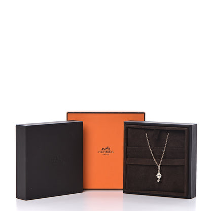Hermes 18K Rose Gold Diamond Gambade Pendant Necklace 8 of 8