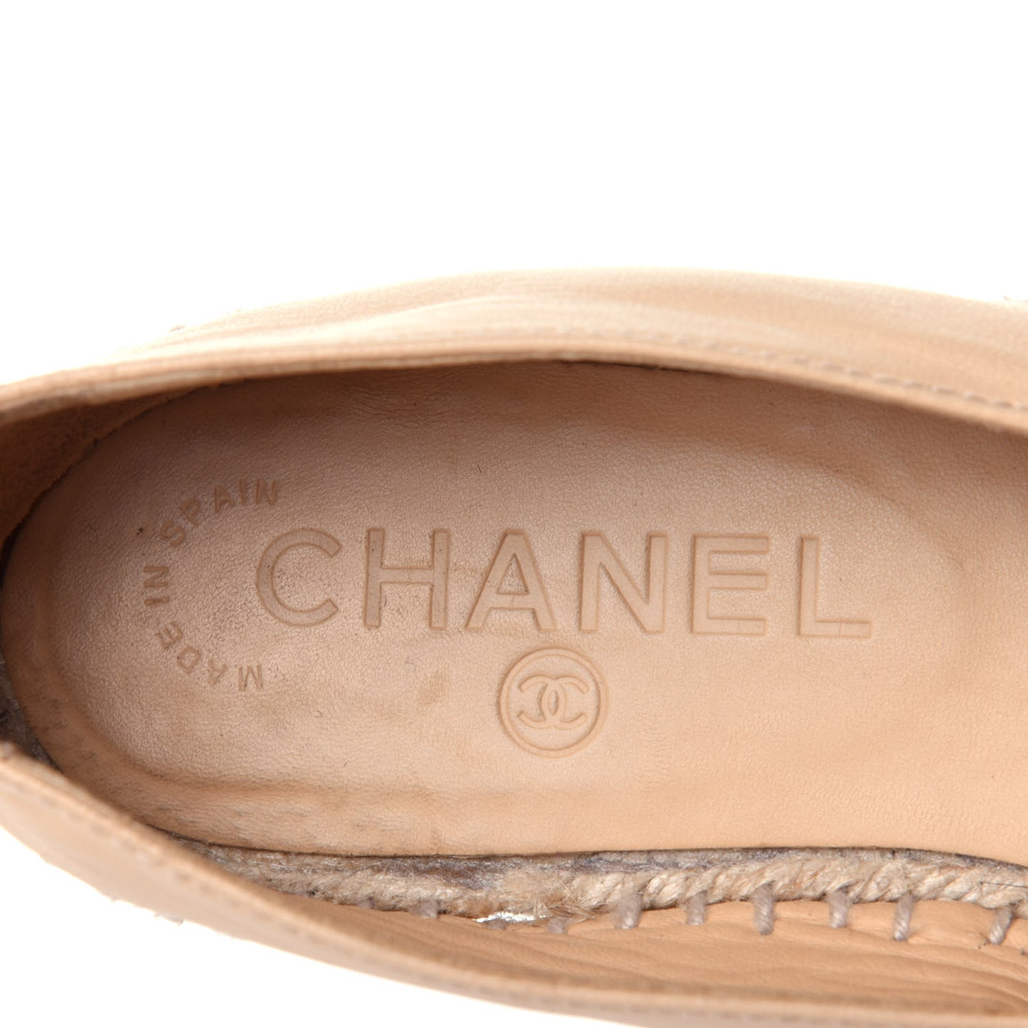 Lambskin CC Espadrilles 38 Beige Black