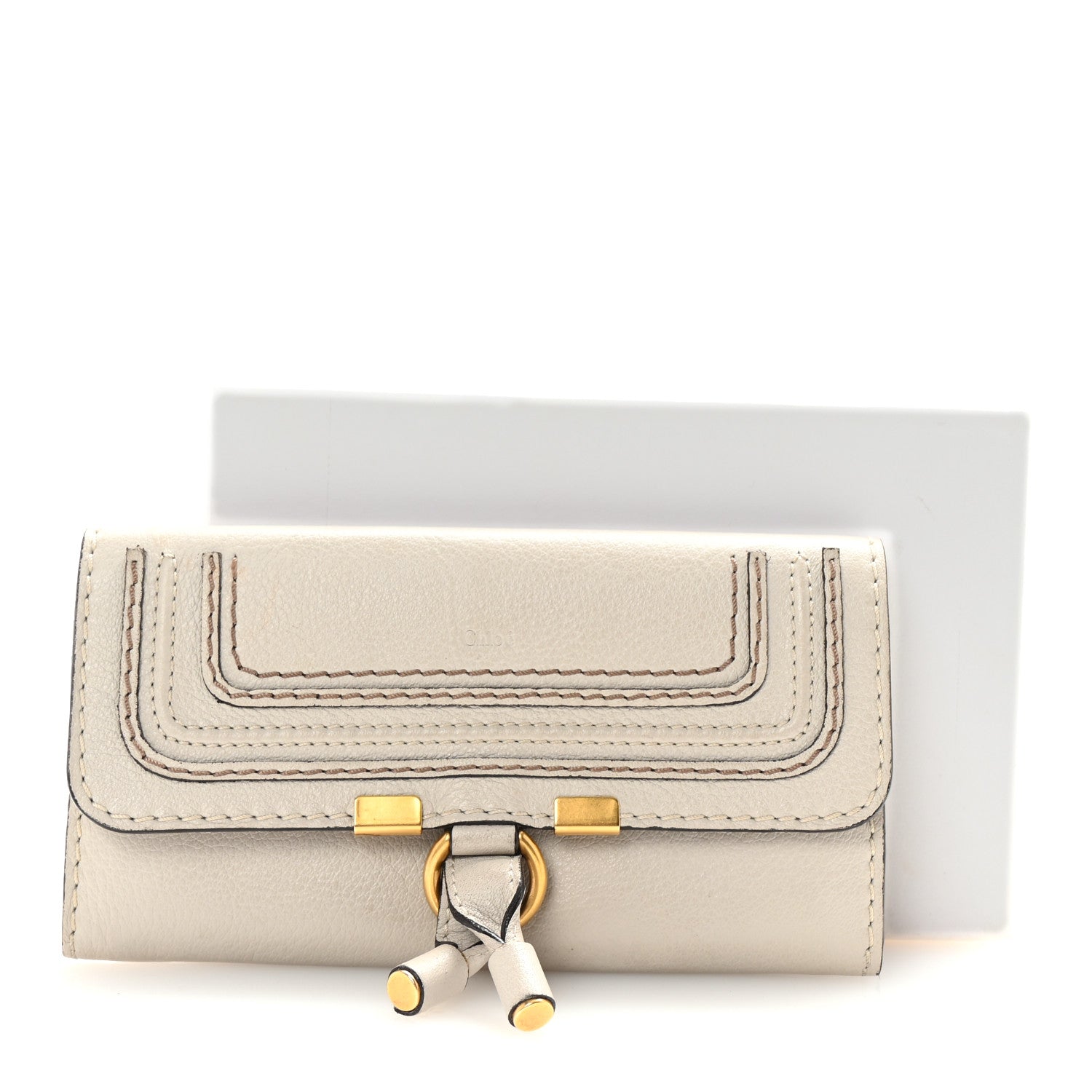 Chloe Calfskin Marcie Continental Flap Wallet Dove 8 of 8