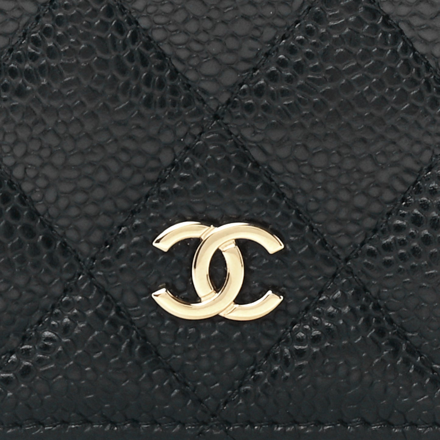 Caviar Quilted Zip Coin Purse Black