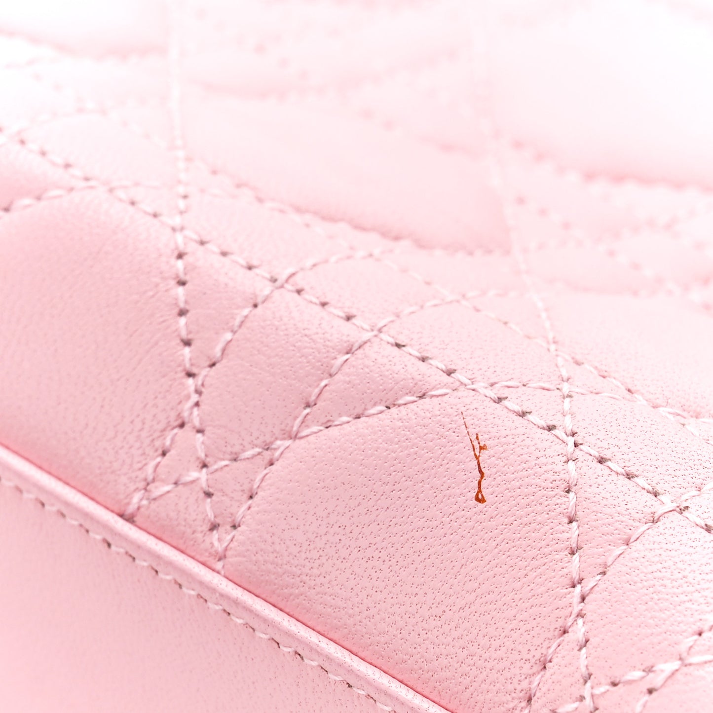 Lambskin Cannage Mini Lady Dior Rose Clair