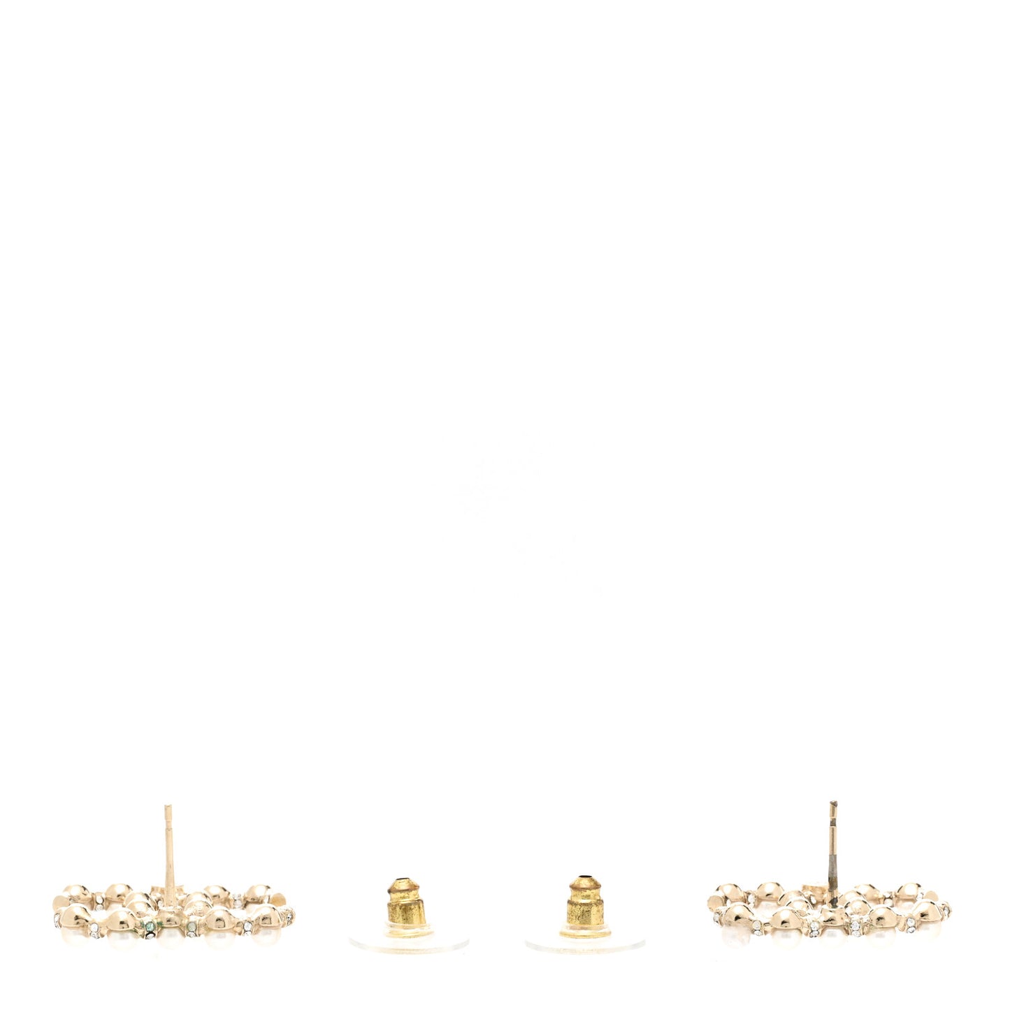 Pearl Crystal Nefertiti CC Earrings Gold