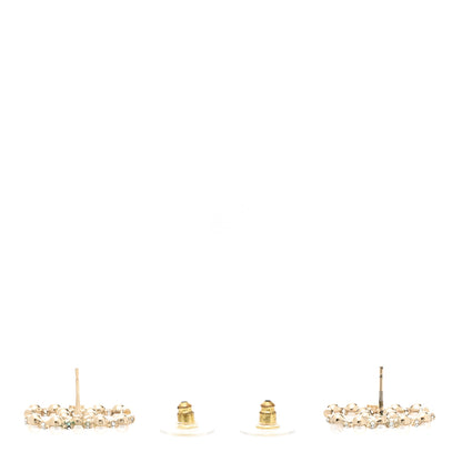 Chanel Pearl Crystal Nefertiti CC Earrings Gold 3 of 5
