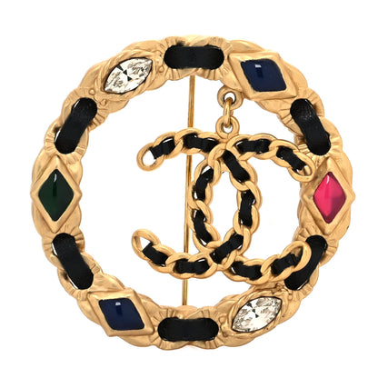 Chanel Glass Lambskin Cote D'Azur CC Brooch Gold Multicolor 1 of 4