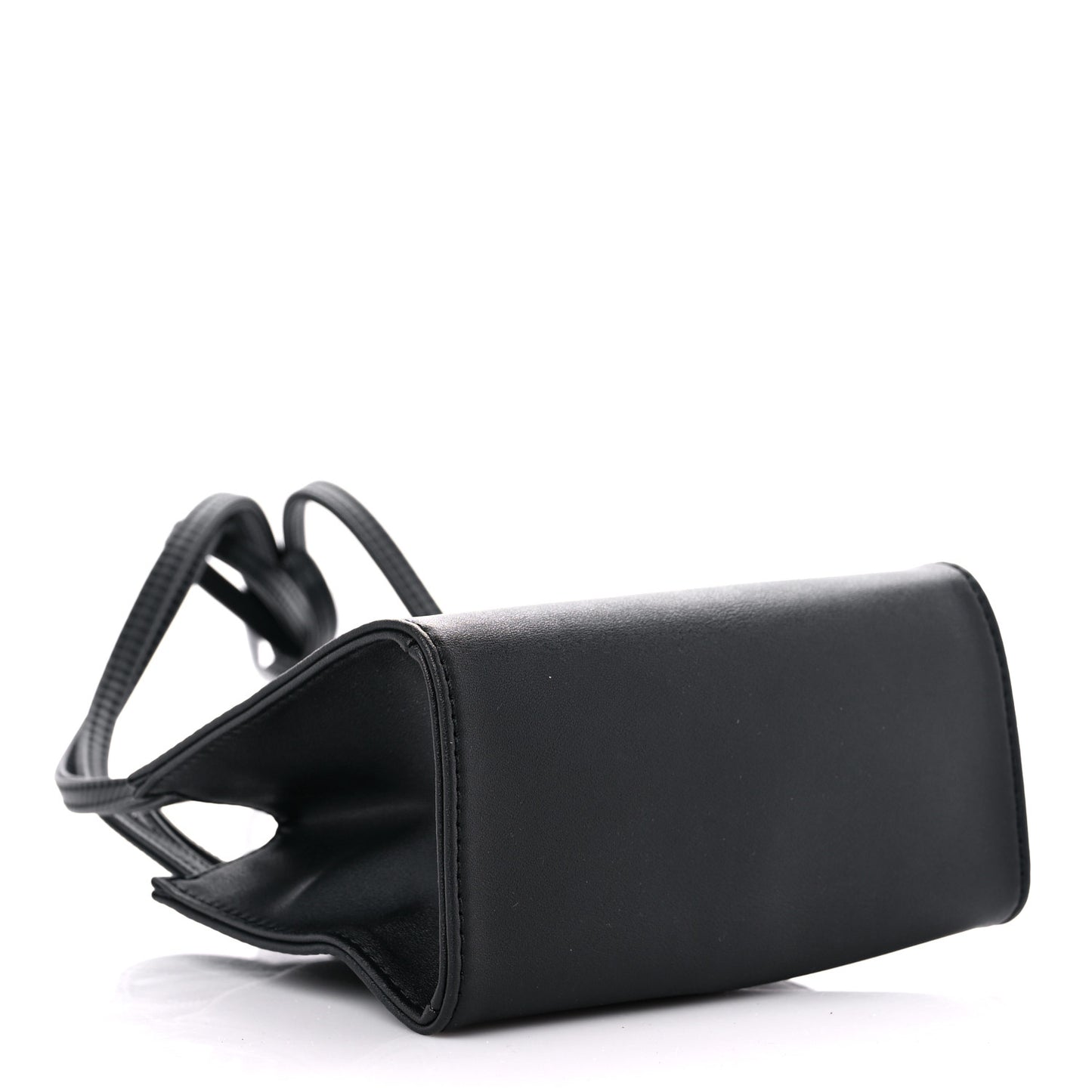 Vegan Leather Small Shopping Bag Black