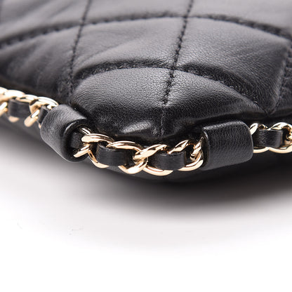 Chanel Lambskin Quilted Chain Around Phone Holder Black 9 of 11