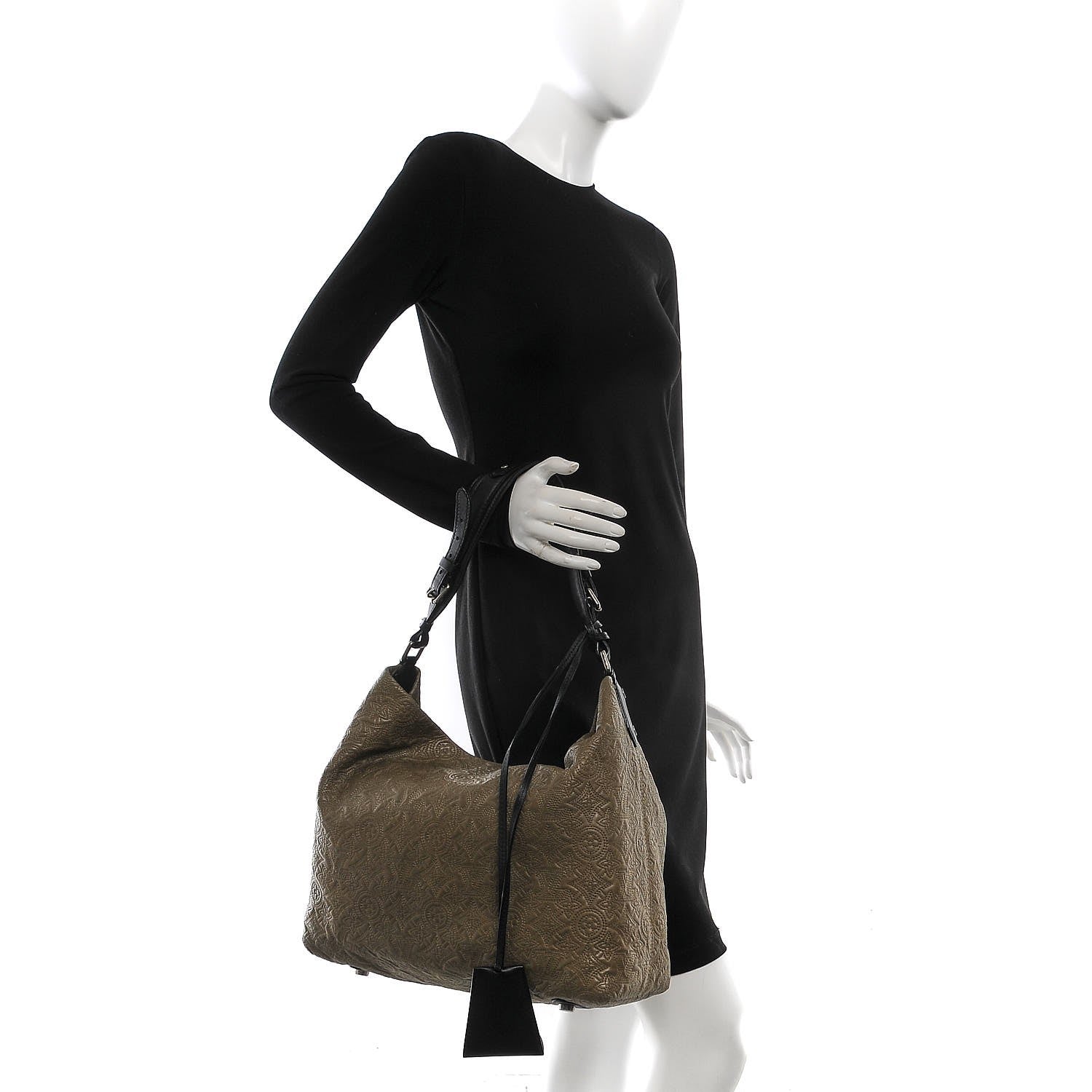Louis Vuitton Monogram Lambskin Antheia Hobo PM Olive 2 of 9