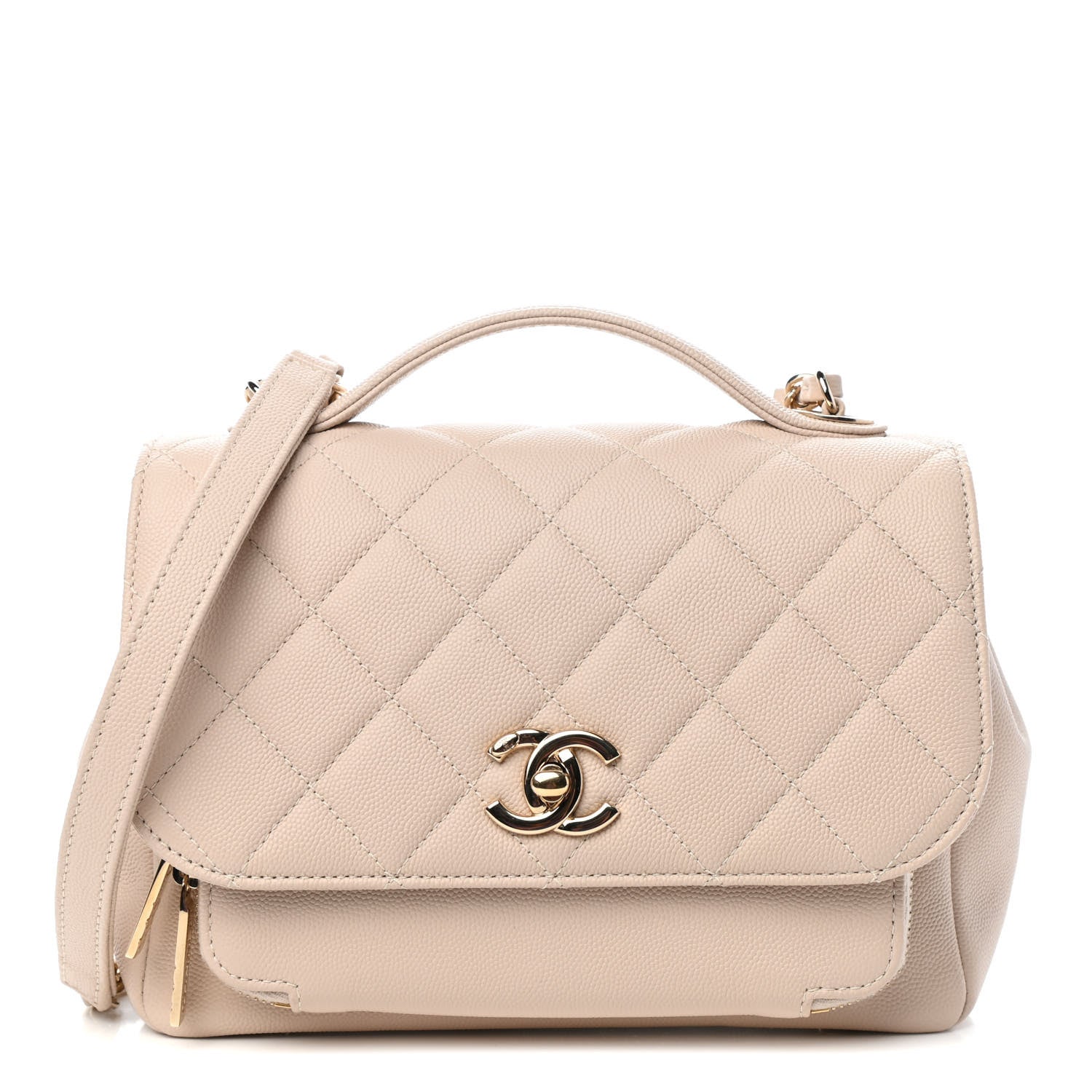 Chanel Caviar Quilted Medium Business Affinity Flap Beige 1 of 10