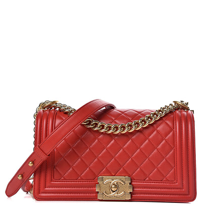 Chanel Lambskin Quilted Medium Boy Flap Red 1 of 11
