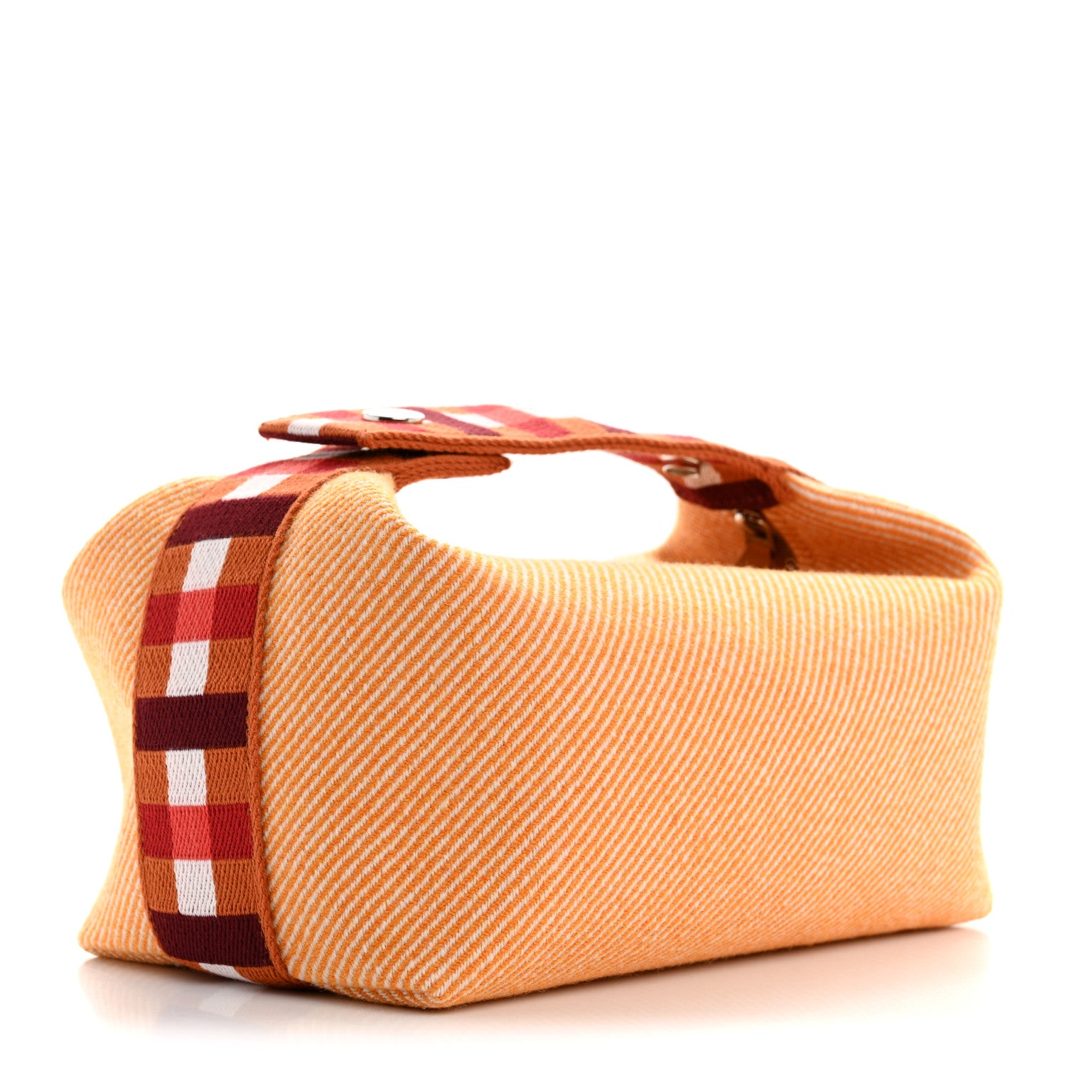 Hermes Merino Wool Small Au Carre Bride-A-Brac Pouch Fauve 3 of 7