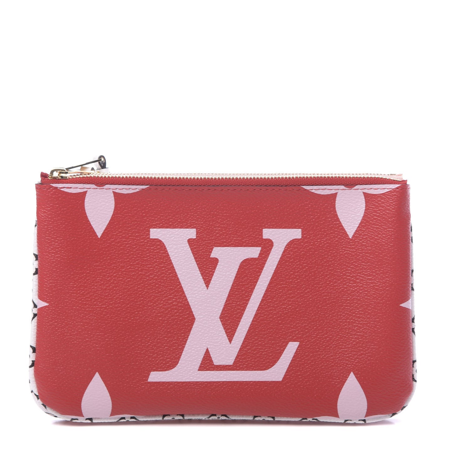 Monogram Giant Double Zip Pochette Rouge