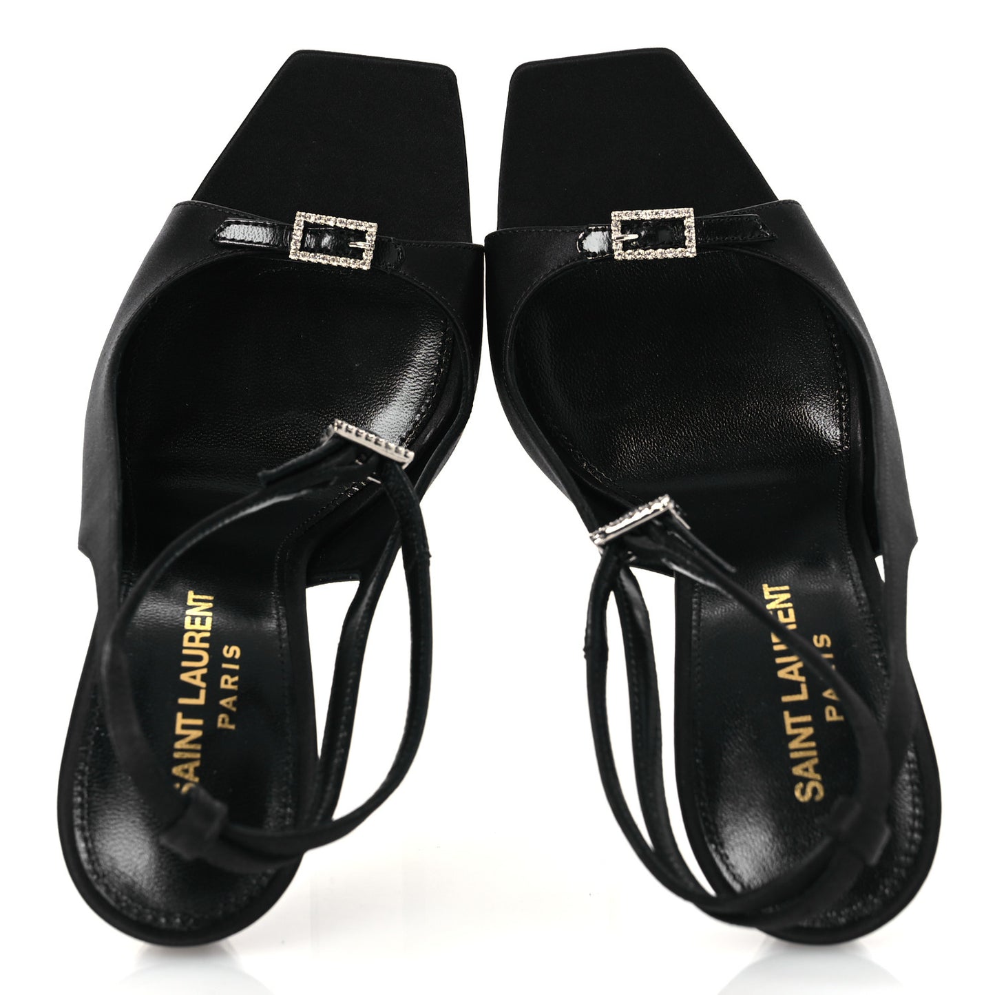 Crepe Satin Melody 105 Ankle Strap Sandals 36 Black