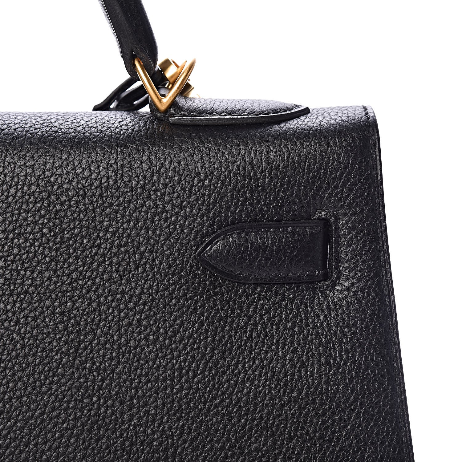 Hermes Togo Kelly Horseshoe Sellier 32 Black Vert Fonce 10 of 41