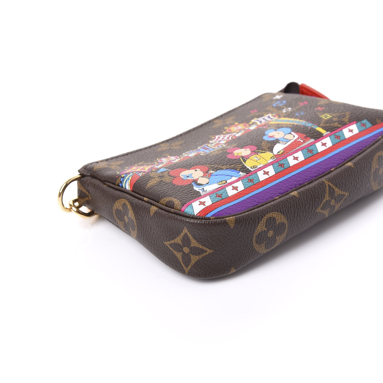 Louis Vuitton Monogram 2020 Christmas Animation Bumper Cars Mini Pochette Accessories Coquelicot 5 of 10
