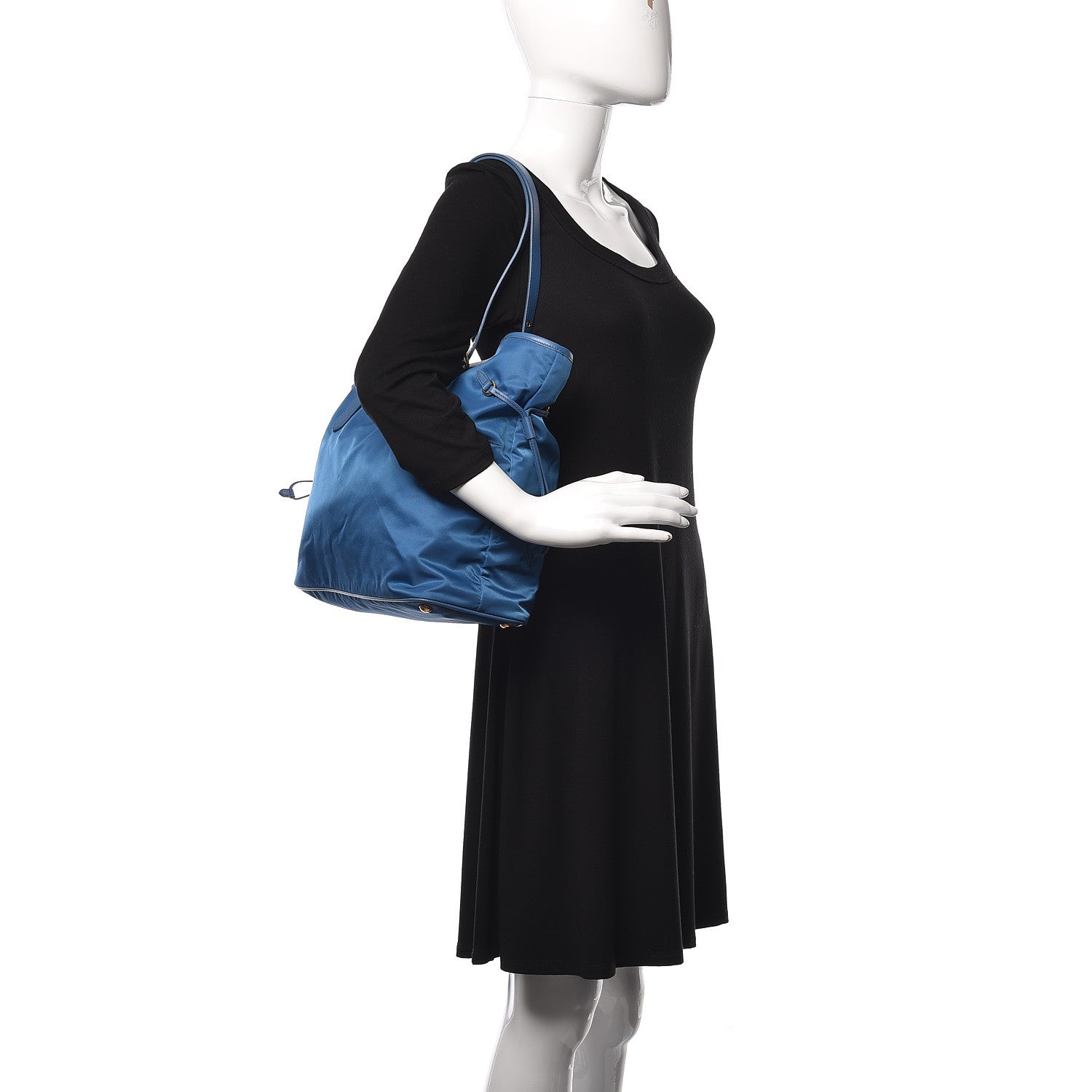 Prada Tessuto Nylon Saffiano Tote Cobalto 3 of 10