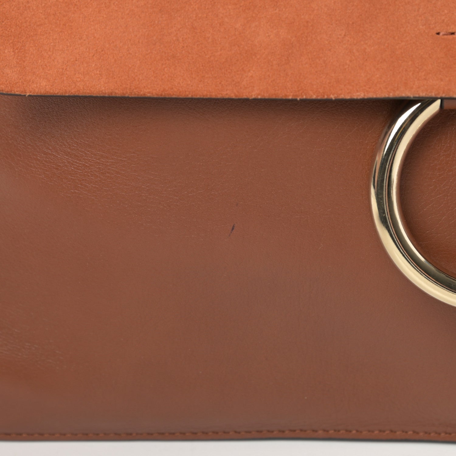 Chloe Suede Calfskin Medium Faye Shoulder Bag Tobacco 13 of 14