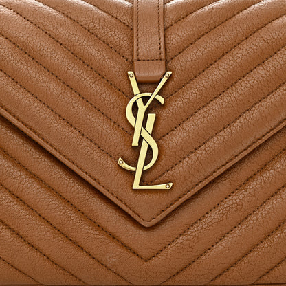 Saint Laurent Sheepskin Matelasse Chevron Monogram Medium College Bag Brick 8 of 10