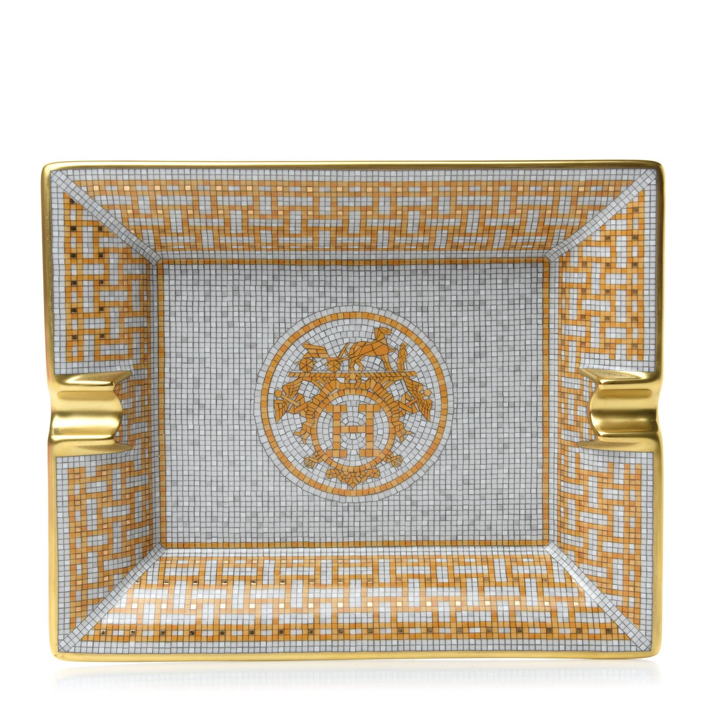 Porcelain Mosaique Au 24 Gold Ashtray